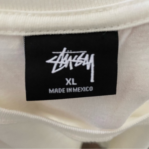 Stussy Men’s White Short Sleeve T-shirt 100% Cotton Size XL - Picture 3 of 8